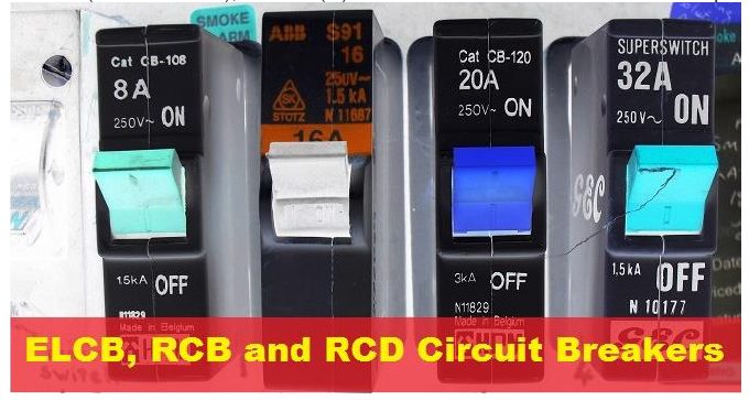 شکل ۵ - تفاوت بین کلید ELCB RCB RCD