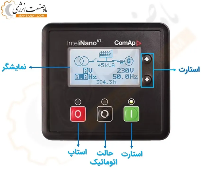 معرفی دکمه های جلوی برد کنترلر کومپ InteliNanoNT plus