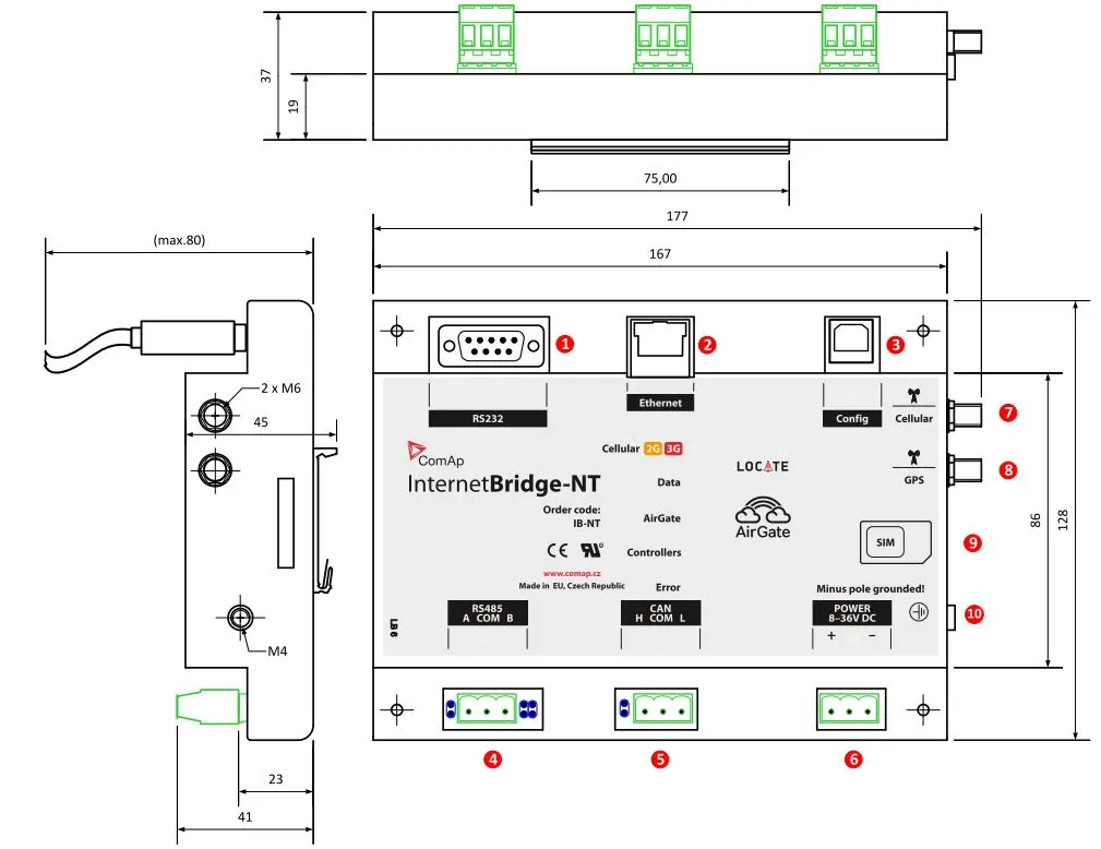 ابعاد InternetBridge-NT 4G