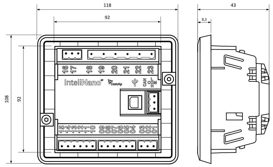 ابعاد InteliNanoNT plus - ماه صنعت انرژی 