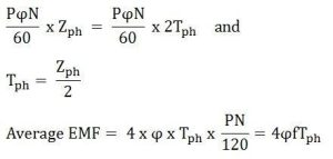 معادله EMF یک ژنراتور سنکرون