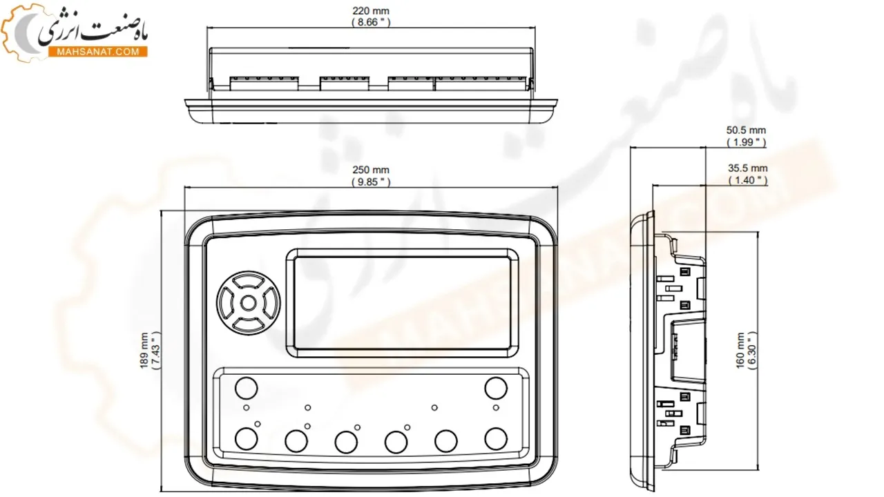 ابعاد کنترلر ATS دیپسی DSE335 MKII 